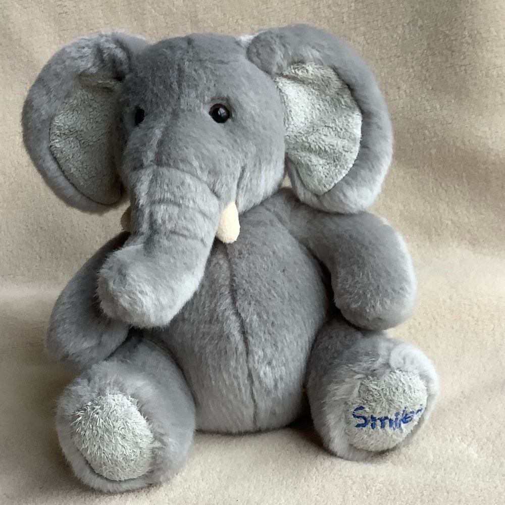 Russ Smiles Childrens Hospital Grey Plush Elephant Stuffed Animal Toy